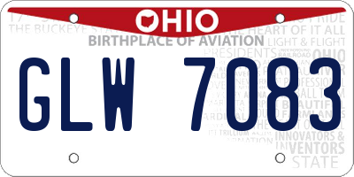 OH license plate GLW7083