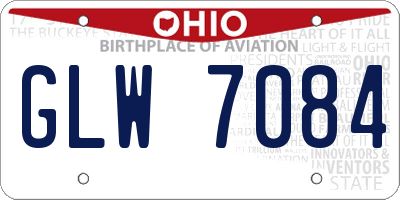 OH license plate GLW7084