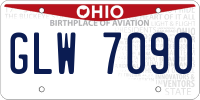 OH license plate GLW7090