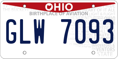 OH license plate GLW7093