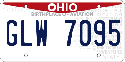 OH license plate GLW7095