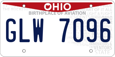 OH license plate GLW7096