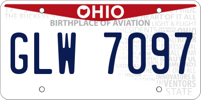 OH license plate GLW7097