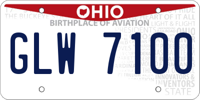 OH license plate GLW7100