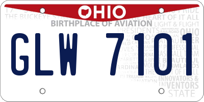OH license plate GLW7101