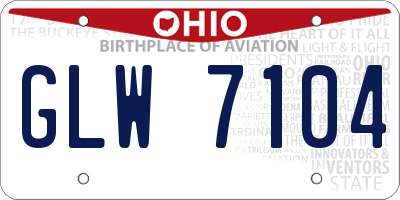OH license plate GLW7104