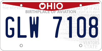 OH license plate GLW7108