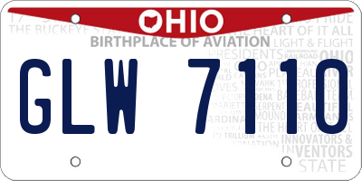 OH license plate GLW7110