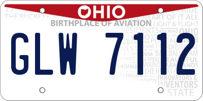 OH license plate GLW7112