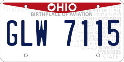 OH license plate GLW7115