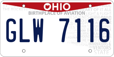 OH license plate GLW7116
