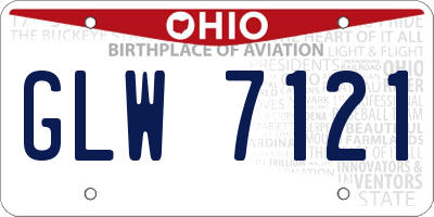 OH license plate GLW7121
