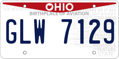 OH license plate GLW7129