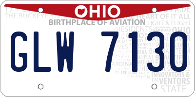 OH license plate GLW7130