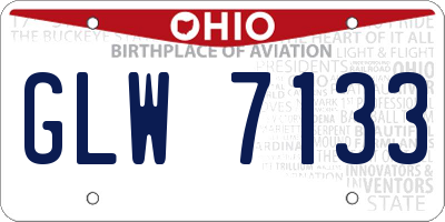 OH license plate GLW7133