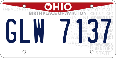OH license plate GLW7137