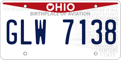OH license plate GLW7138