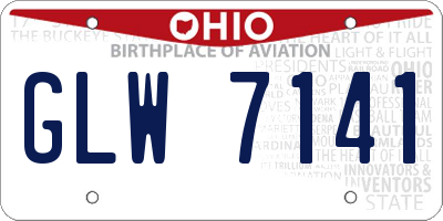 OH license plate GLW7141