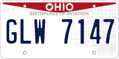 OH license plate GLW7147