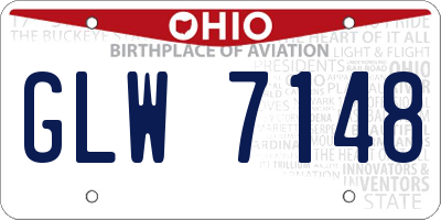 OH license plate GLW7148