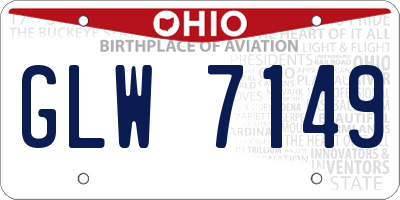 OH license plate GLW7149