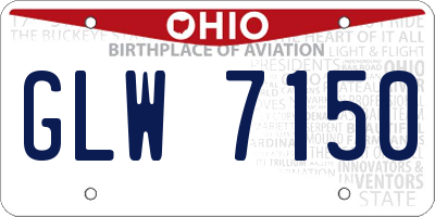 OH license plate GLW7150