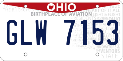 OH license plate GLW7153
