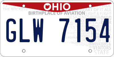 OH license plate GLW7154