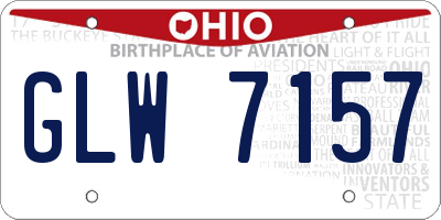 OH license plate GLW7157