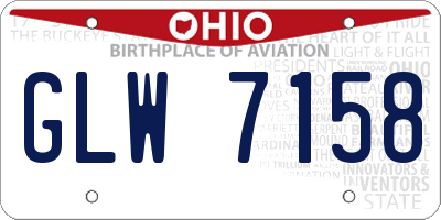 OH license plate GLW7158