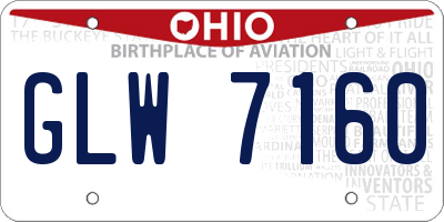 OH license plate GLW7160