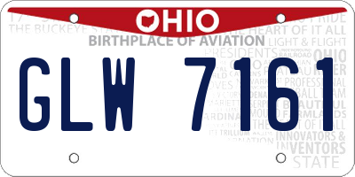 OH license plate GLW7161