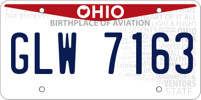 OH license plate GLW7163