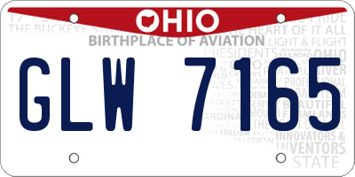 OH license plate GLW7165