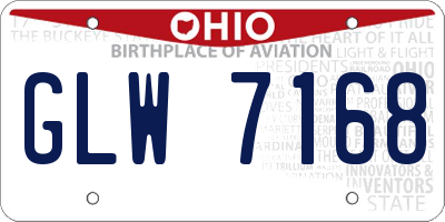 OH license plate GLW7168