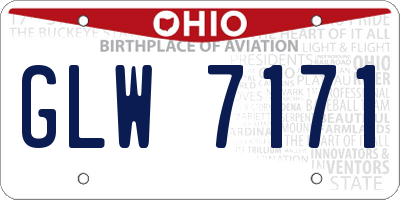 OH license plate GLW7171