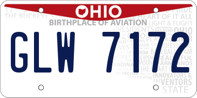 OH license plate GLW7172
