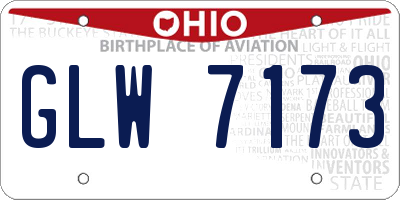 OH license plate GLW7173