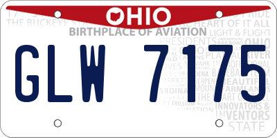 OH license plate GLW7175