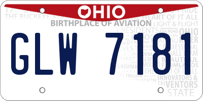 OH license plate GLW7181