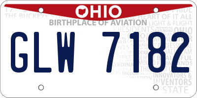 OH license plate GLW7182