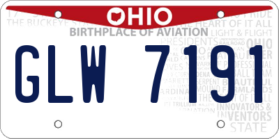OH license plate GLW7191