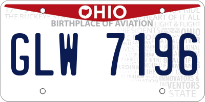 OH license plate GLW7196