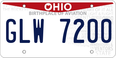 OH license plate GLW7200