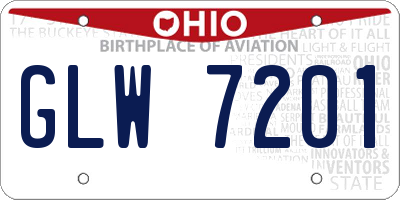 OH license plate GLW7201