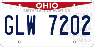 OH license plate GLW7202