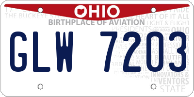 OH license plate GLW7203