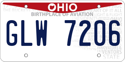 OH license plate GLW7206