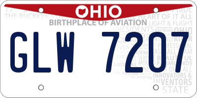 OH license plate GLW7207