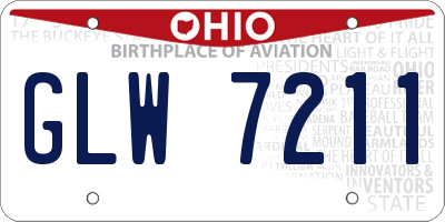 OH license plate GLW7211